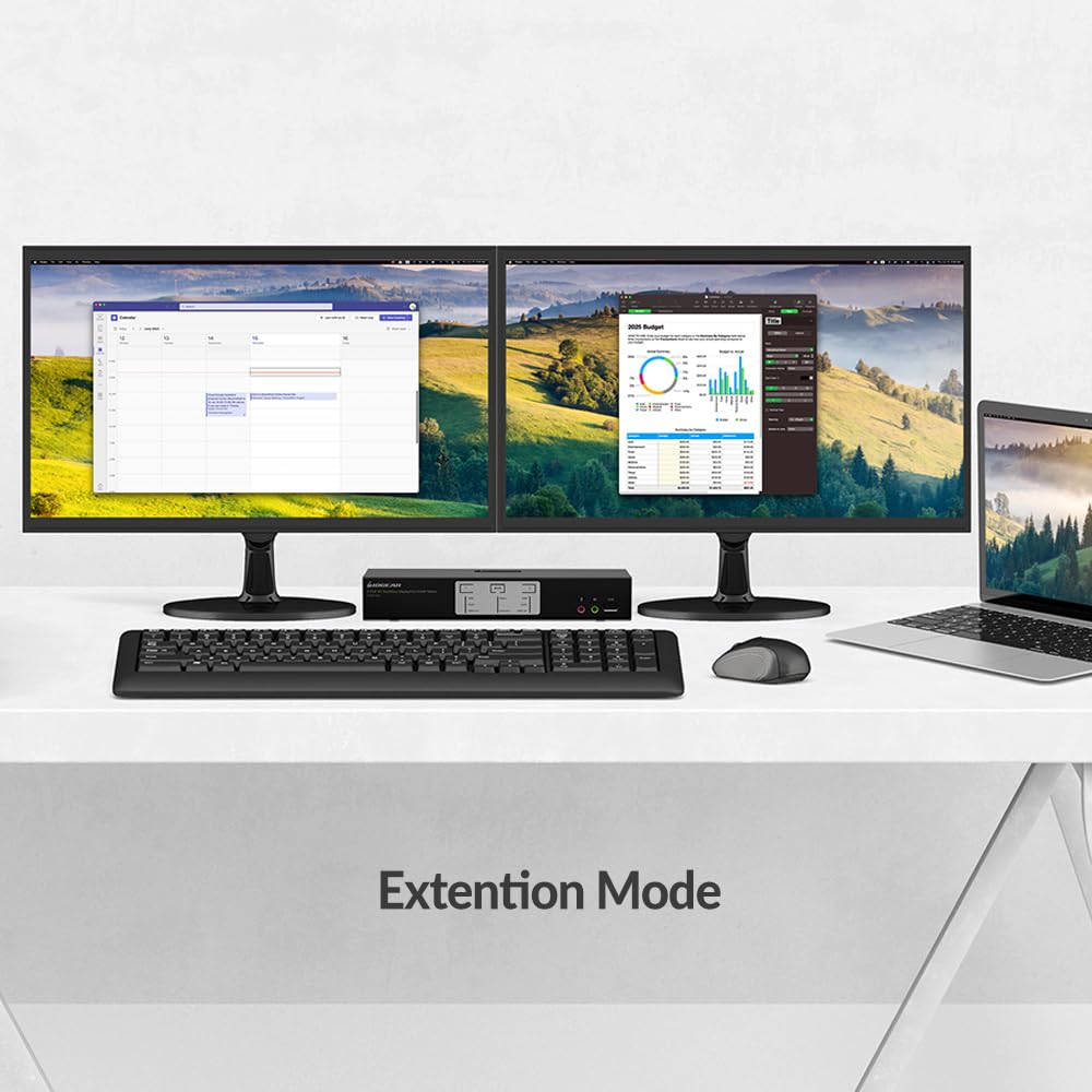 Iogear Kvmp 2-Port 4K Dual View Displayport Matrix With Usb 3.1 Gen1 Hub And Audio 4096X2160 @ 60Hz Mouse Crossover Switching 7.