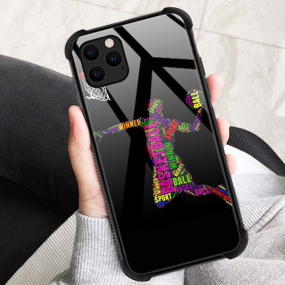 Zhegailian Case Compatible With Iphone 12,Slam Dunk Case For Iphone 12 Pro For Boys Men,Pattern Design Anti Scratch Organic Glas