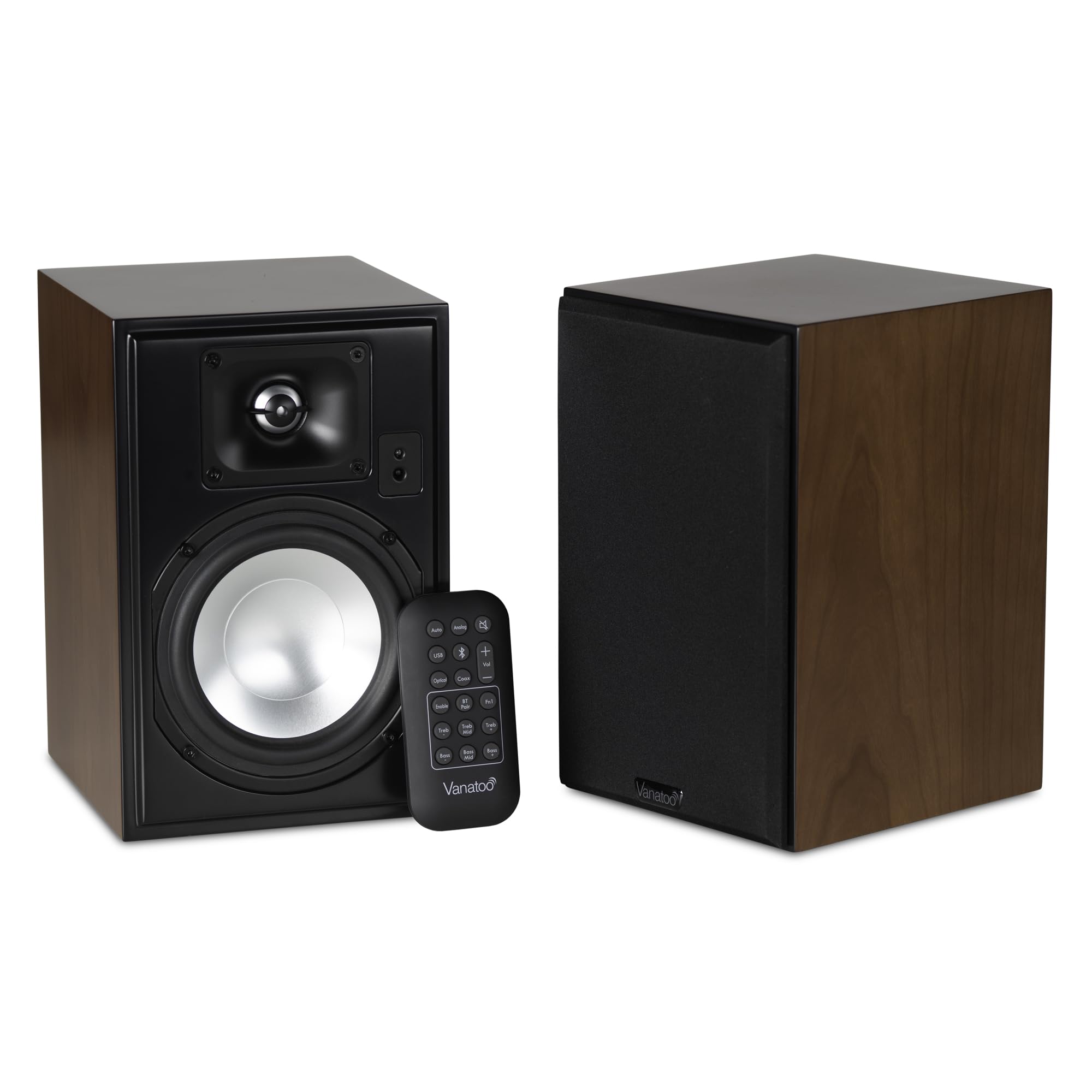 Vanatoo Cherry Transparent One Encore Plus Near Field Studio Monitor Speakers Pair for TV, PC, Gaming. Powered Speakers for Desk