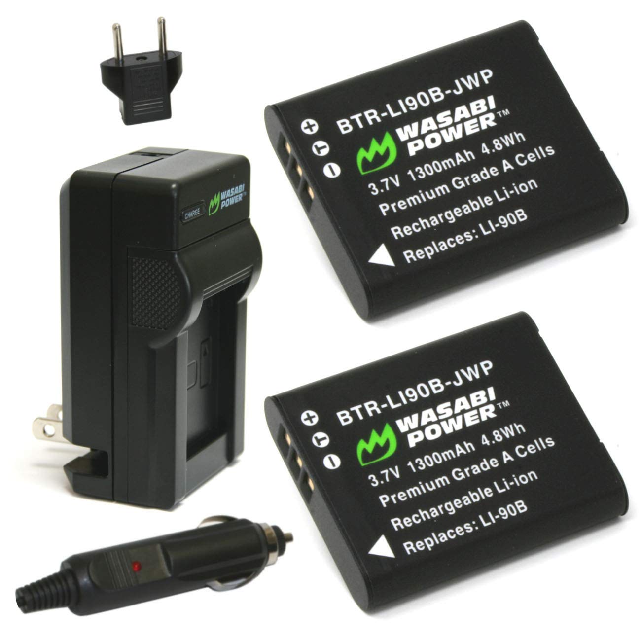 Wasabi Power DB110 Battery (2Pack) and Charger for Ricoh GR III, GR IIIx, Theta X, WG6, and G900