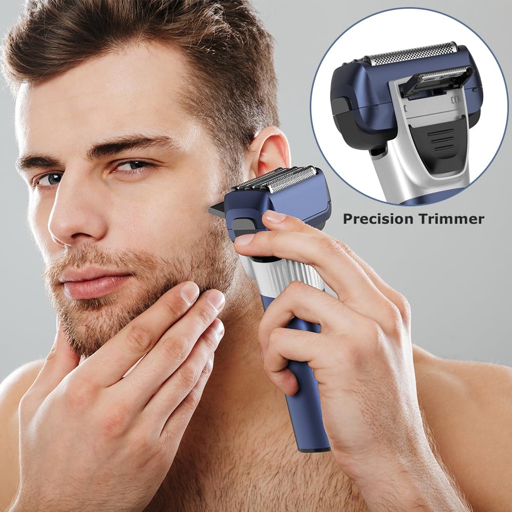 Men'S Foil Electric Shaver With 5 Blades,Electric Razor For Men, Cordless Wet Dry Shaver With Beard Trimmer Usb C Rechargeable S