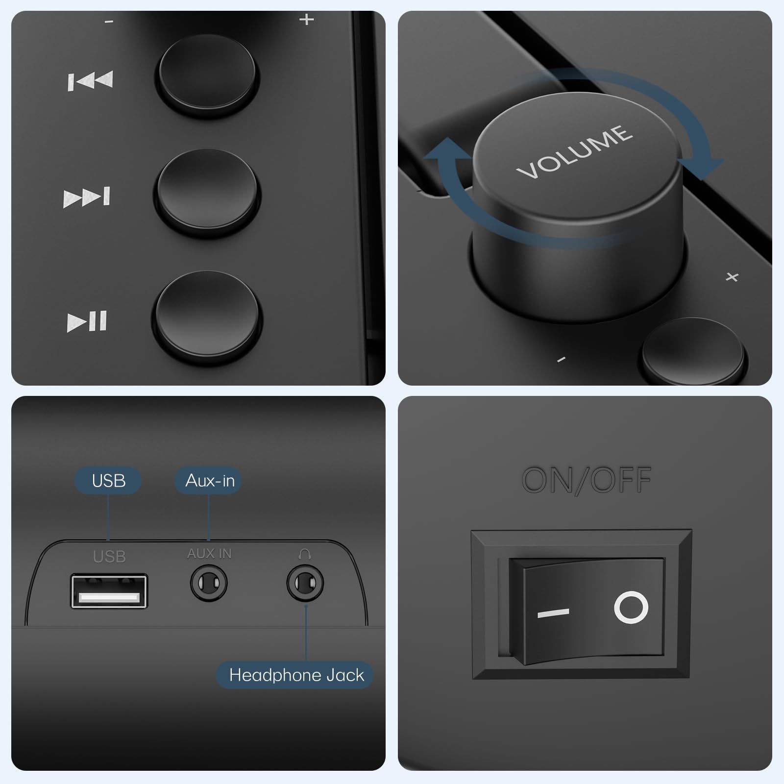 Cd Player Portable, Fm Radio With Dual Stereo Sound System, Rechargeable Bluetooth Boombox With Remote Control, Playback Cd/Cd R