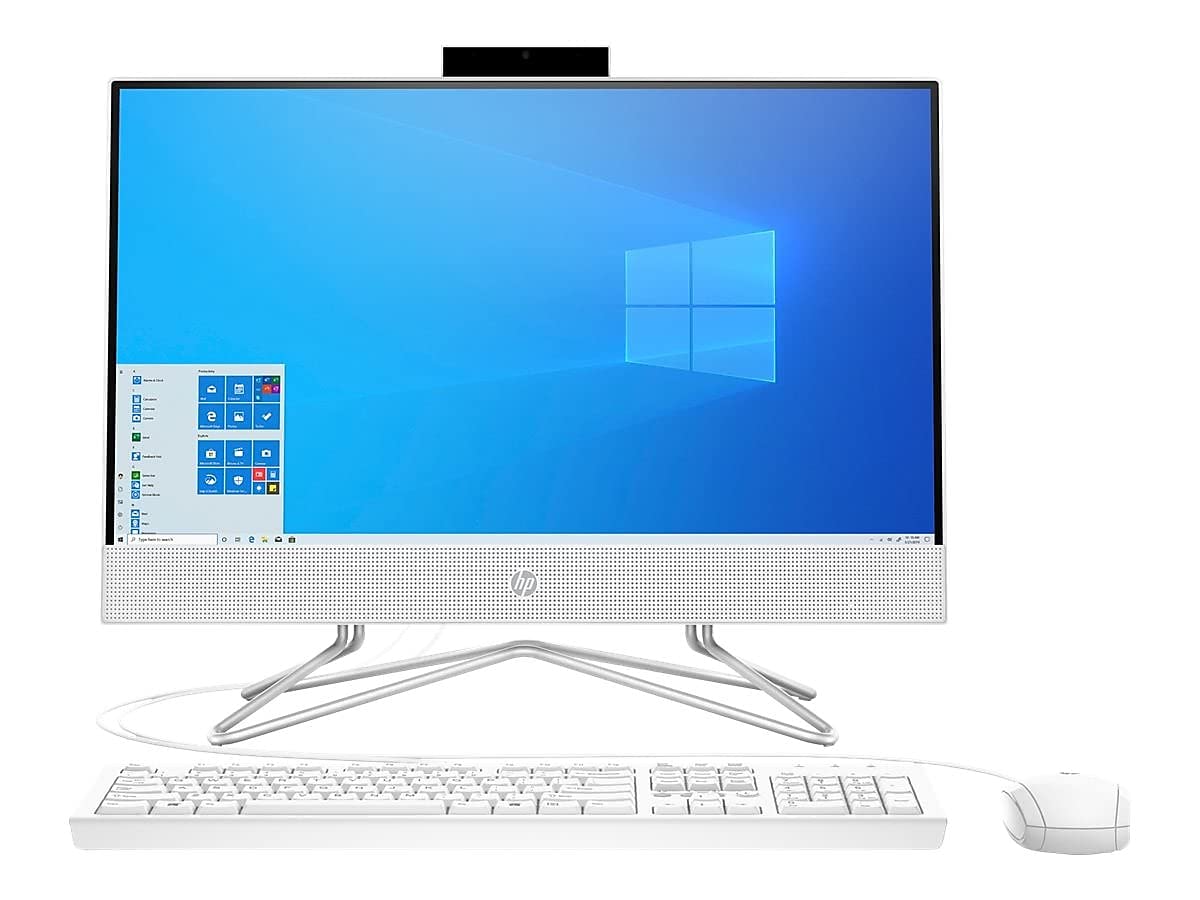 HP 22 inch All in One Desktop Computer, AMD Athlon Silver 3050U Processor, 4 GB RAM, 256 GB SSD, Windows 10 Home (22 dd0010, White), Snow White