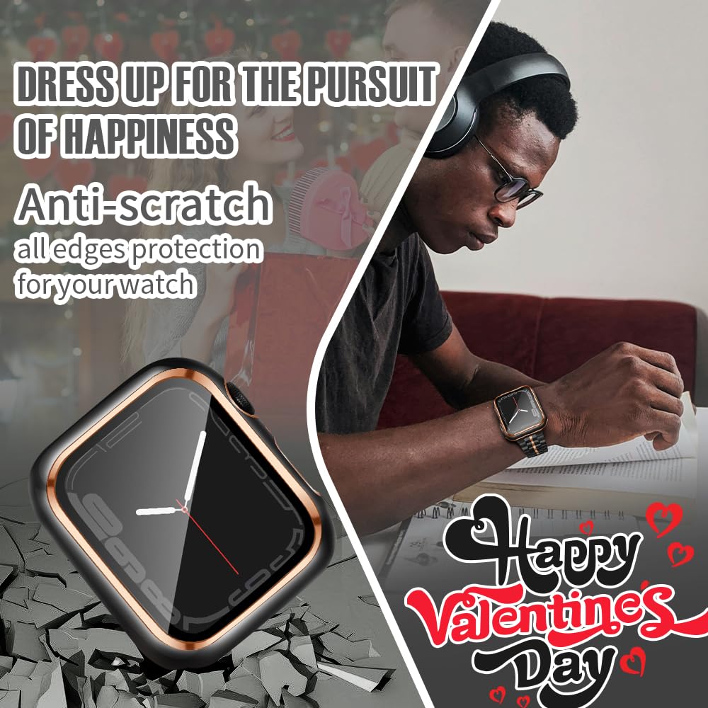 Top4Cus 42Mm Case Compatible With Apple Watch, With Built In Tempered Glass Screen Protector, Pc Cover For Iwatch Series 9/8/7/S