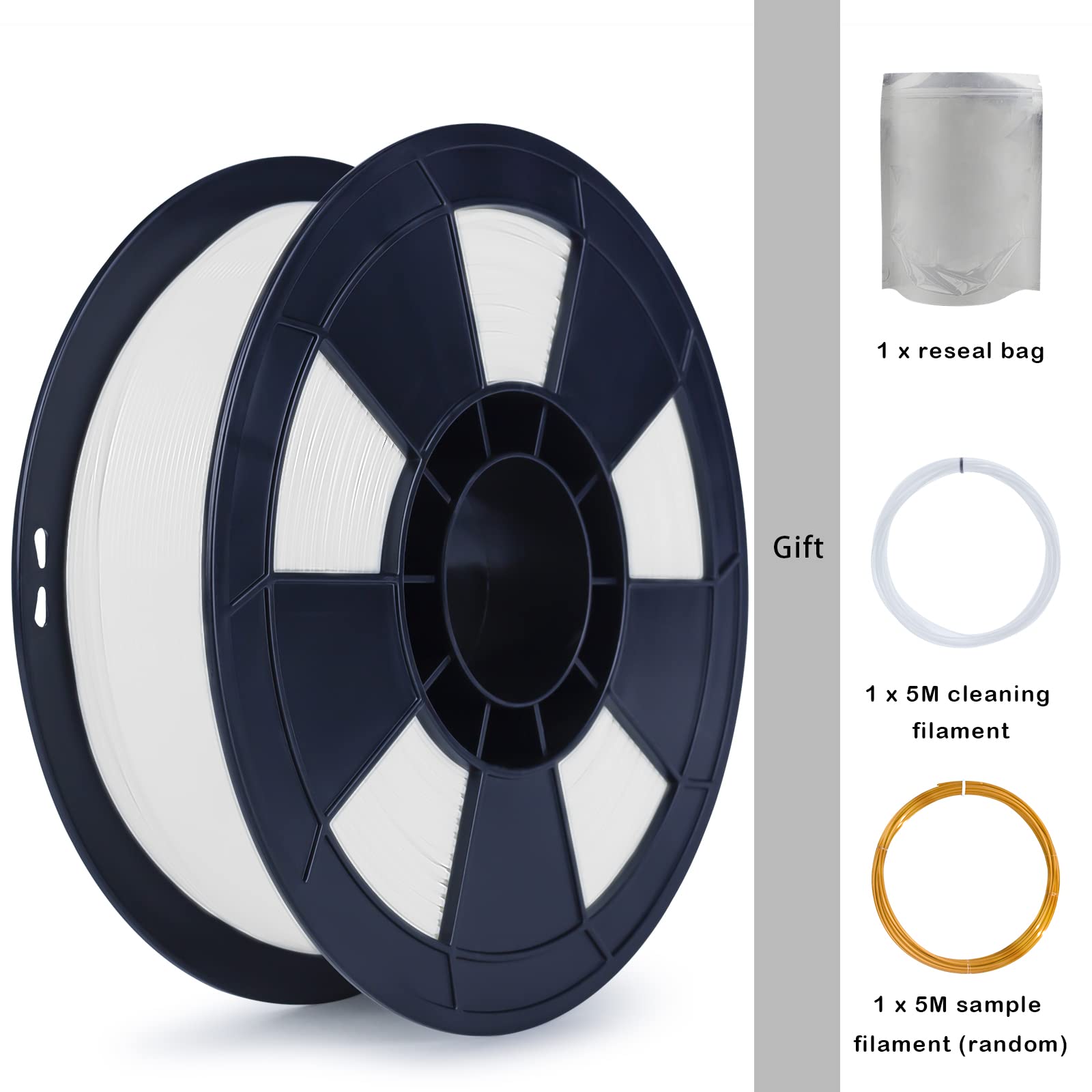 Ziro Pla Filament 175Mm,3D Printer Filament Pla Pro Basic Color Series 175Mm 1Kg(22Lbs), Dimensional Accuracy +  003Mm,Snow Whit