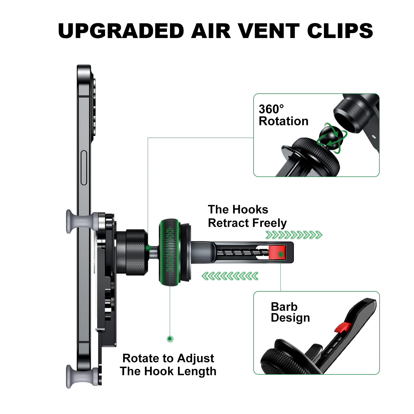 Xuenair Z Fold 5 Car Mount,Universal Z Fold Car Mount [Without Case], Aluminum Fold 5 Car Vent Mount,Samsung Z Fold 3 Car Mount For Galaxy Z Fold 5 4 3 2 S23 22 Pixel Fold Iphone