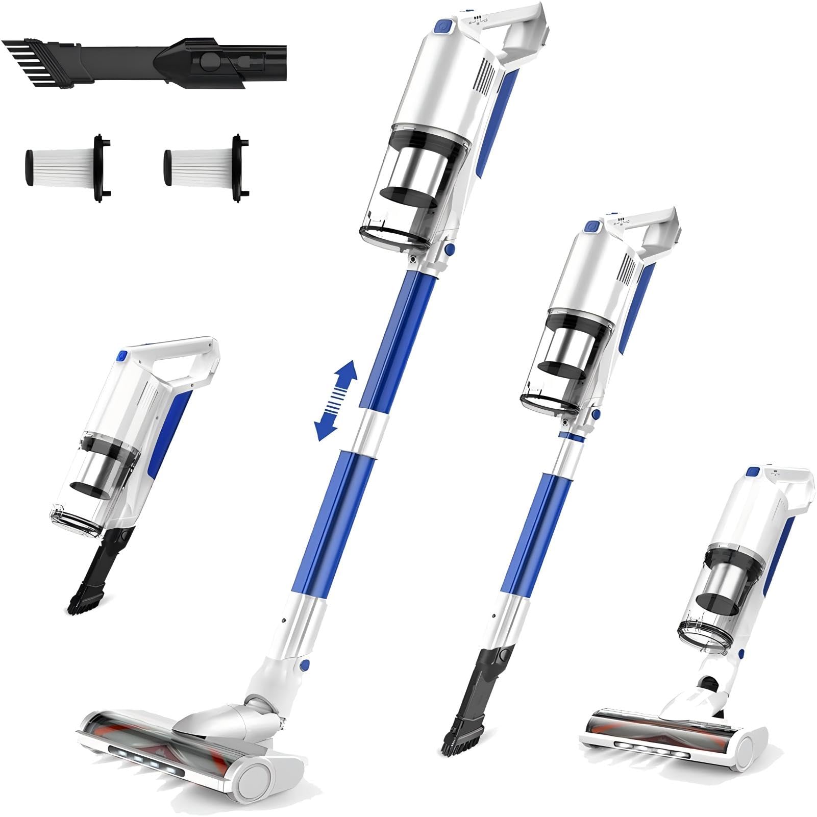 Whall Cordless Vacuum Cleaner, Upgraded Strong Suction Brushless Motor Cordless Stick Vacuum Cleaner,Lightweight Handheld Vacuum