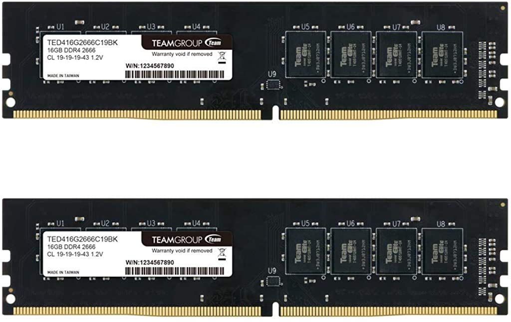 Teamgroup Elite Ddr4 64Gb Kit (2 X 32Gb) 3200Mhz (Pc4-25600) Cl22 Unbuffered Non-Ecc 1.2V Udimm 288 Pin Pc Computer Desktop Memo