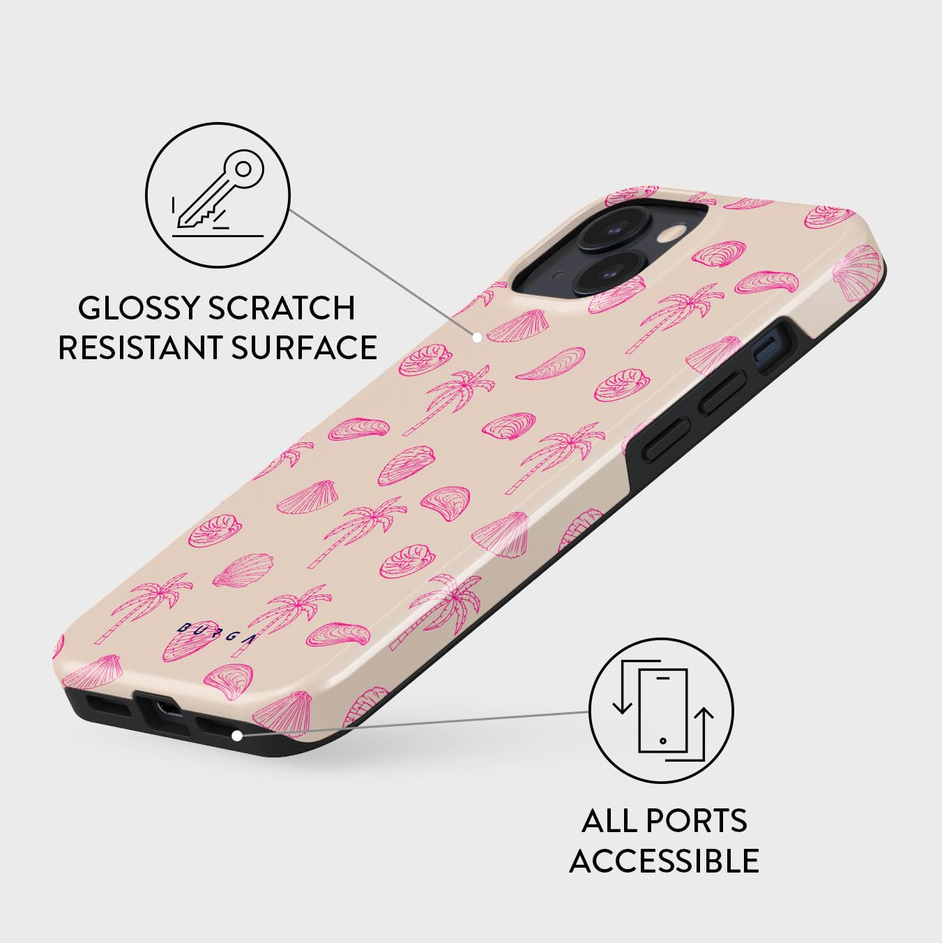 Burga Case For Iphone 15   Max Protective, Cute, Aesthetic, Trendy, Pattern Phone Cover, Fall Collection   Fits Apple Iphone 15