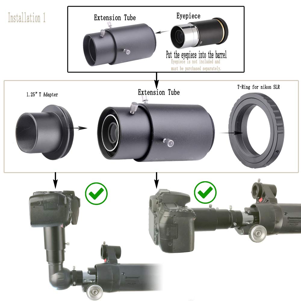Starboosa Telescope Camera Adapter   For Prime Focus Or Eyepiece Projection Photography   Camera Adapter For Nikon Slr Camera