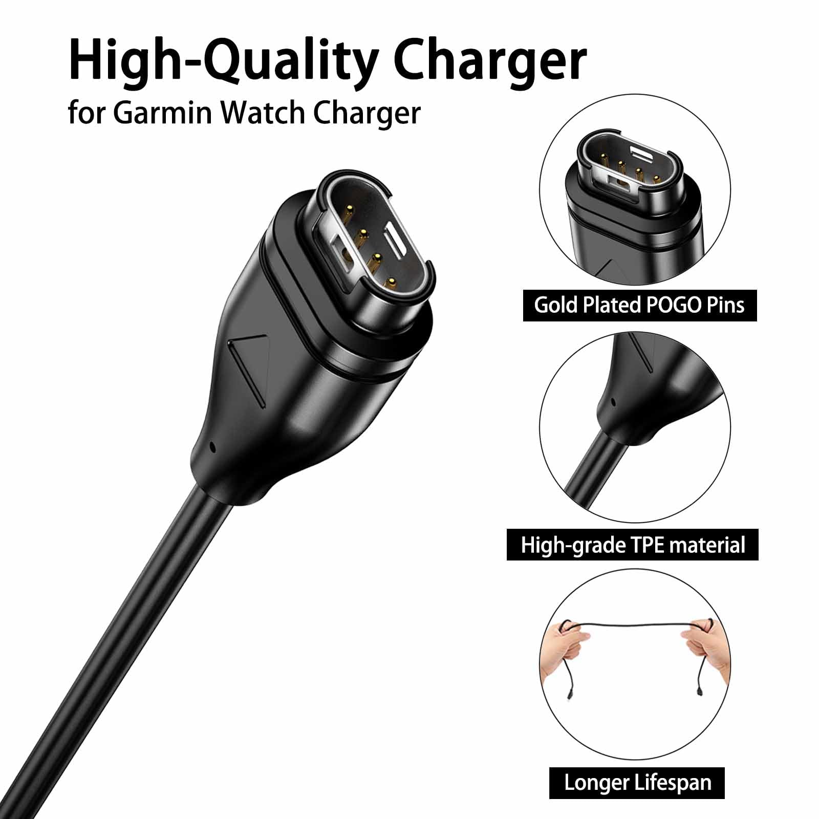 Meliya Charger For Garmin Fenix 7/7S/7X, Fenix 6/6S/6X/Pro, Fenix 5/5S/5X/Plus, ???????? ???????????????? Replacement Charging C