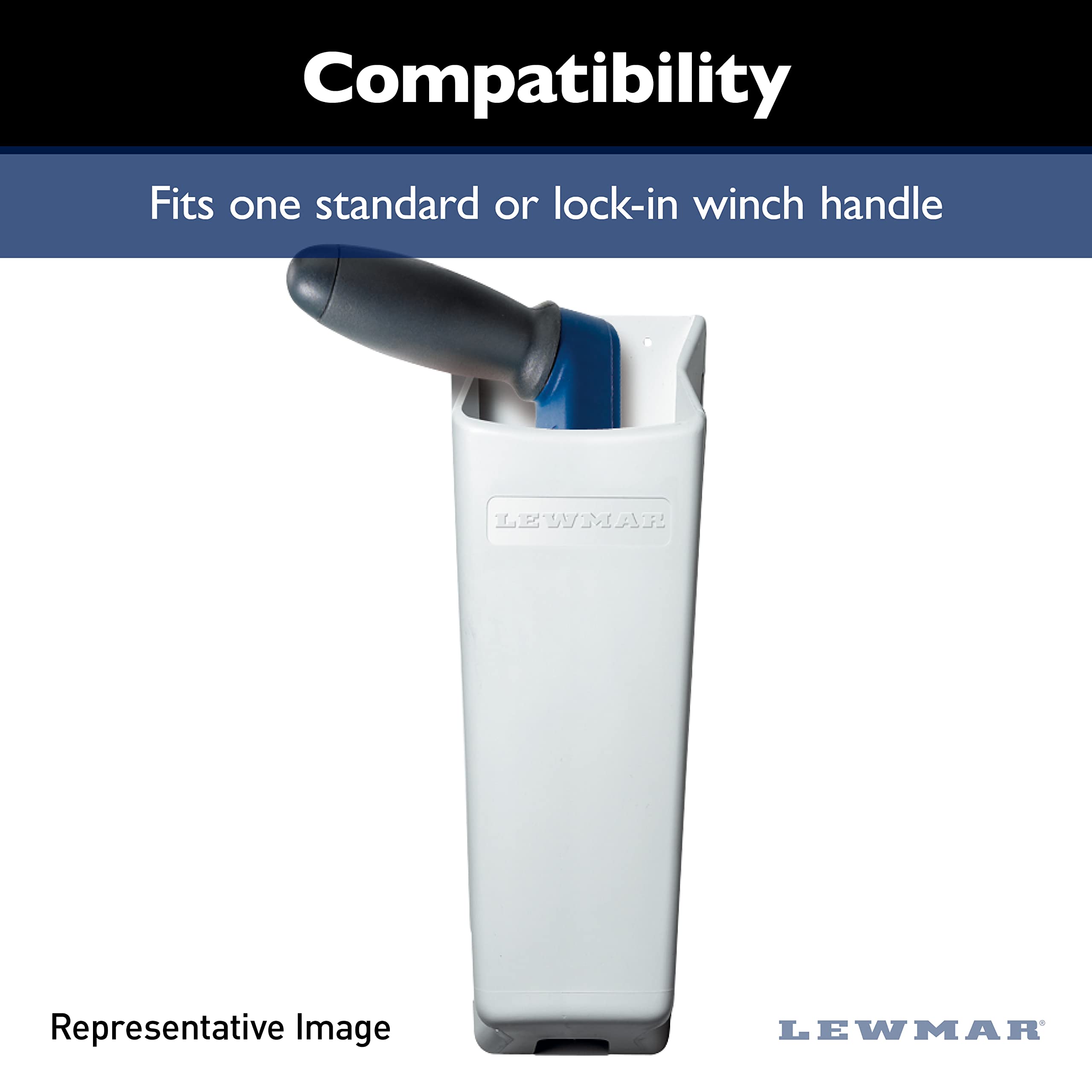 Lewmar Winch Handle Pocket For All Handles - 9-3/4'' Long, Self Draining With Strong And Durable Pvc Holder, Fits One Standard O,WBHDWB00DH3PFBG