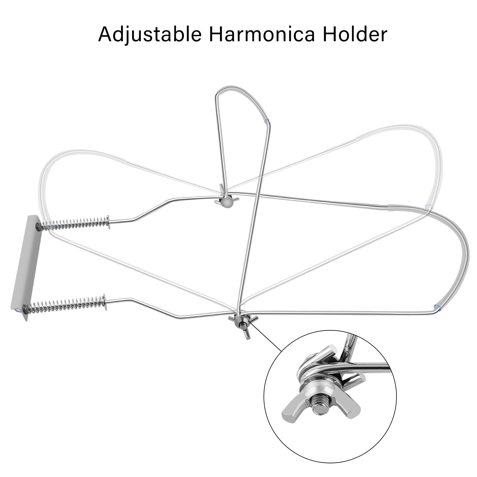 Eastrock Harmonica Holder,10 Hole Professional Harmonica Holder Neck,Anti Scratch Adjustable Harmonica Neck Brace,Hands Free Dur