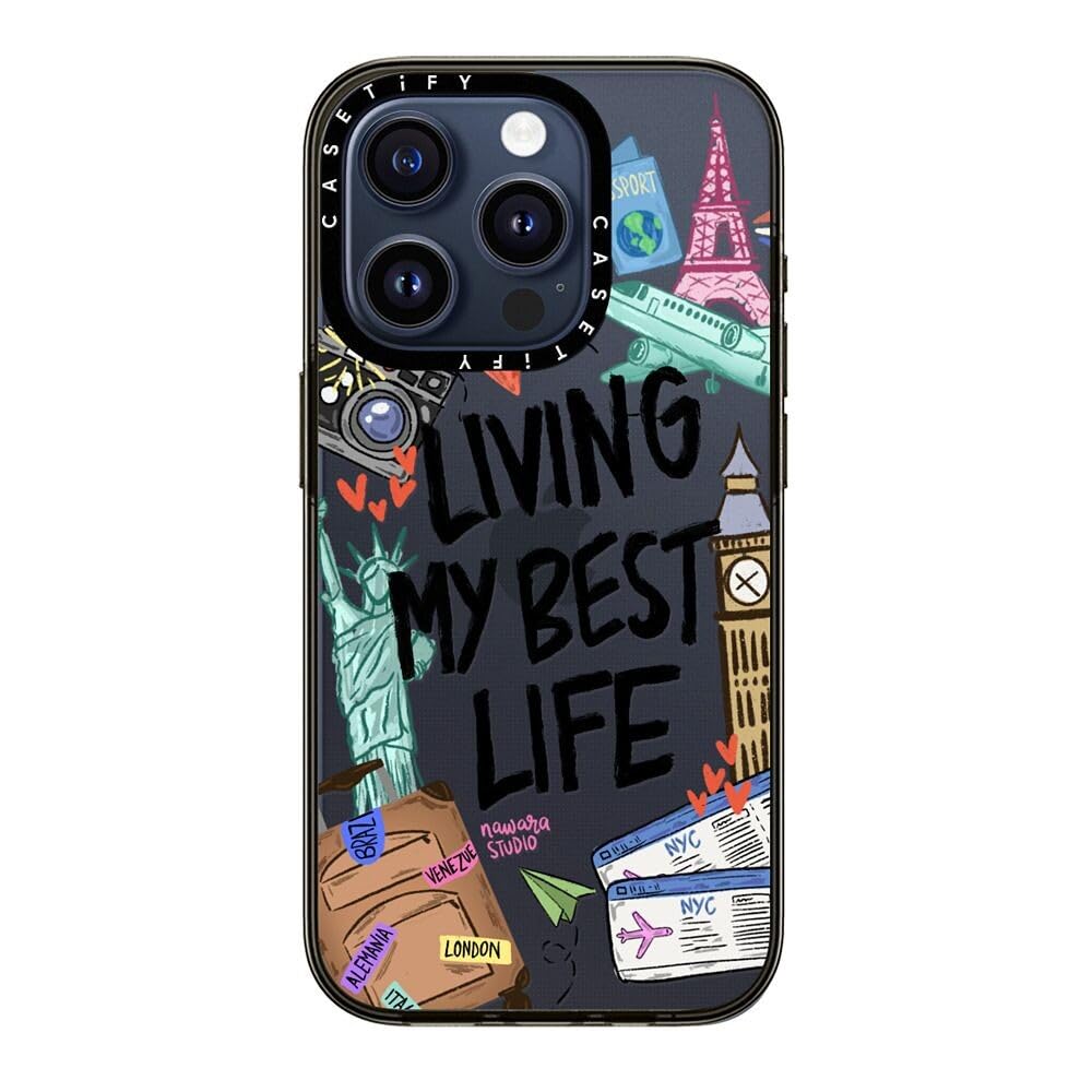 Casetify Compact Iphone 15 Pro Case [2X Military Grade Drop Tested / 4Ft Drop Protection]   Travel Lover By Nawara Studio   Clea