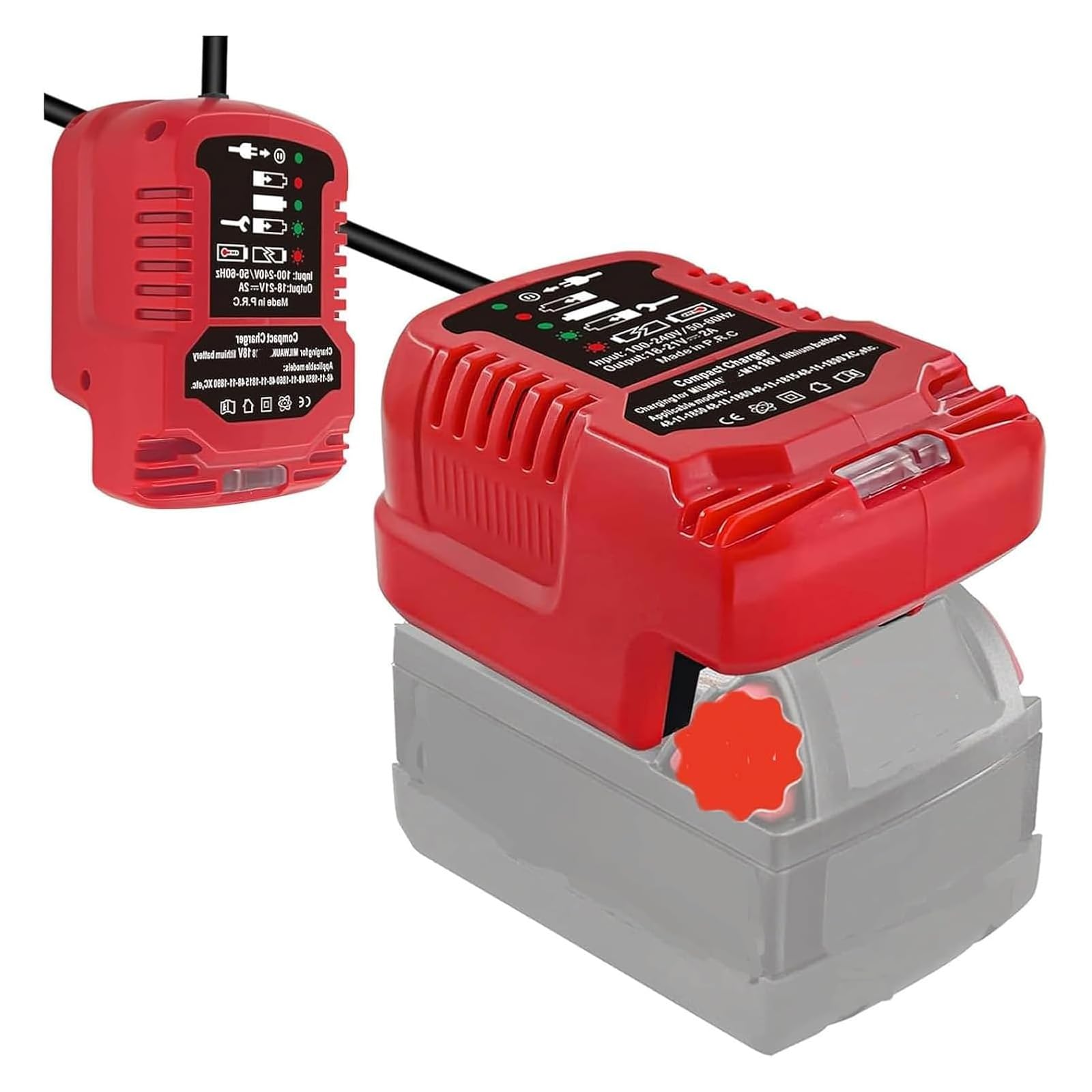 M-18 Multi Voltage Lithium Ion Battery Charger for Milwaukee Charger Comaptible with Milwaukee M-18 18V Lithium-ion Batteries 48