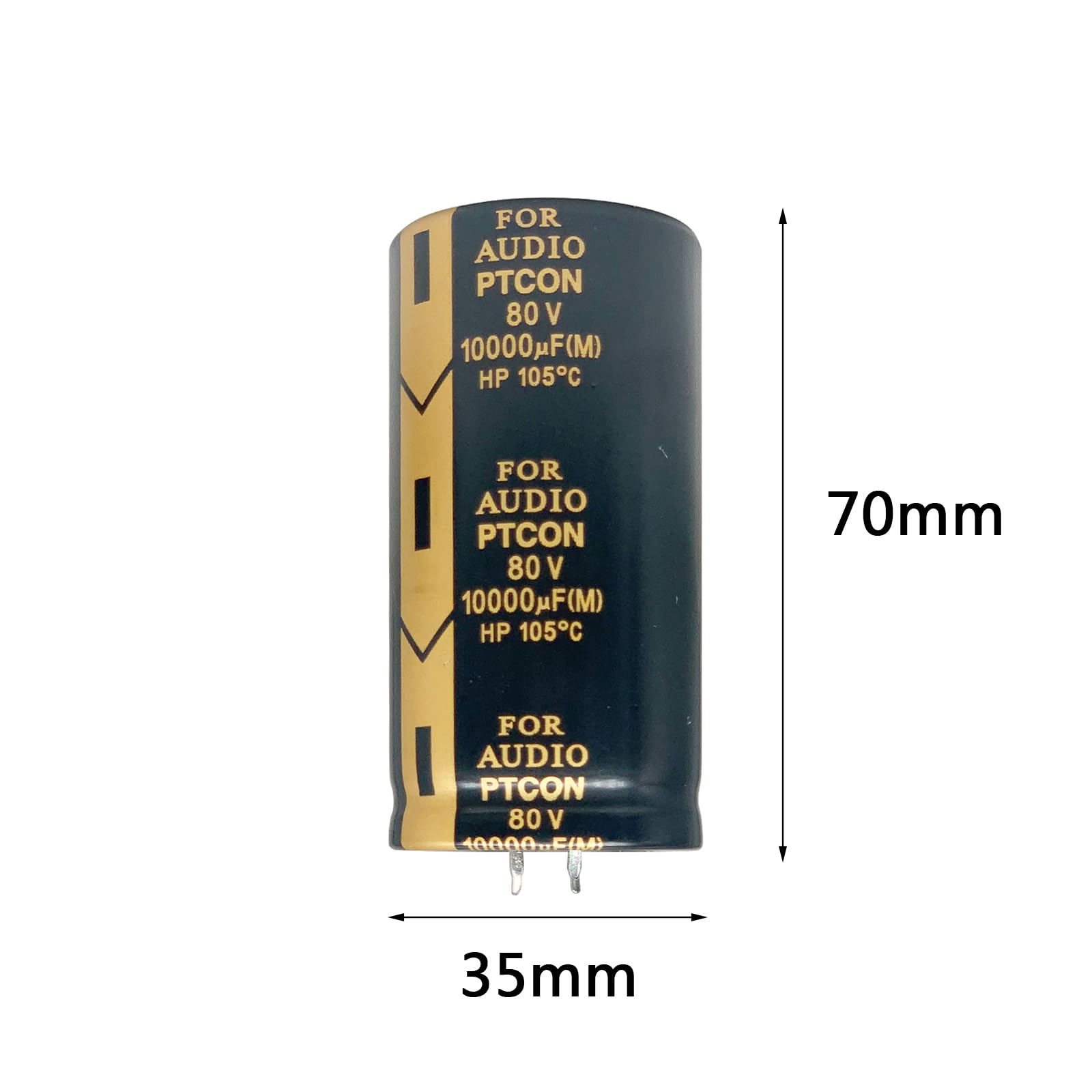Cermant 2Pcs 80V 10000Uf Snap In Electrolytic Capacitor 35X70Mm(1.37X2.76In) Power Amplifier Filter Audio Electrolytic Capacitor