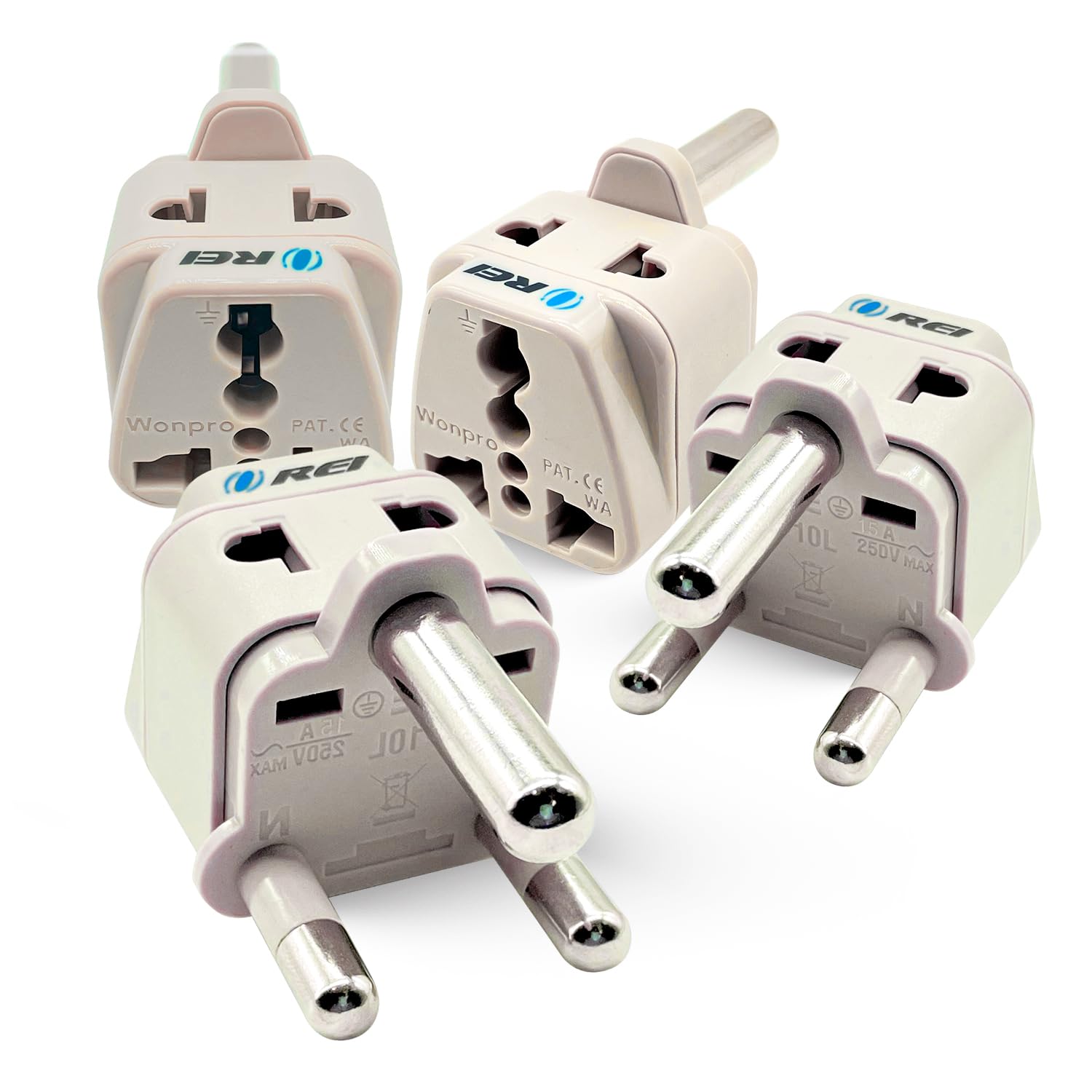OREI USA to South Africa, Botswana, Namibia & More (Type M) Travel Adapter Plug - 2 in 1 - CE Certified - RoHS Compliant - 4 Pac