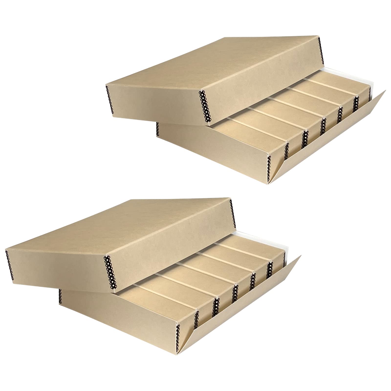 Lineco, Archival Slide Storage Box 15.5' X 11.5' X 3', Holds Up To 840 Slides, With 6 Inner Slide File Cases, Tan (Pack Of 2)