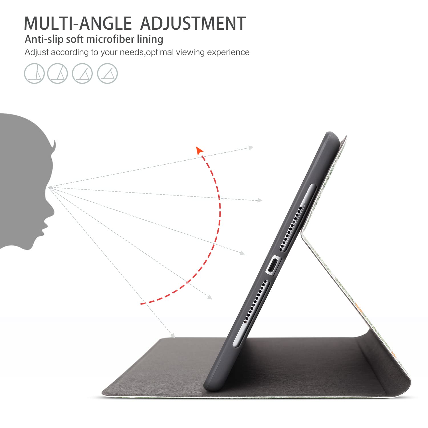 Emogins Ipad Air 2 Case, 9.7 Inch Case Protective Cover For Apple 5Th/6Th Generation, Multi Angle Viewing With Adjustable Stand