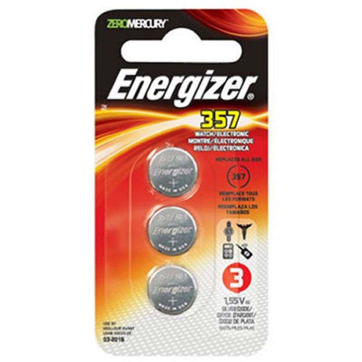 Energizer 357 Battery, (Pack Of 3)