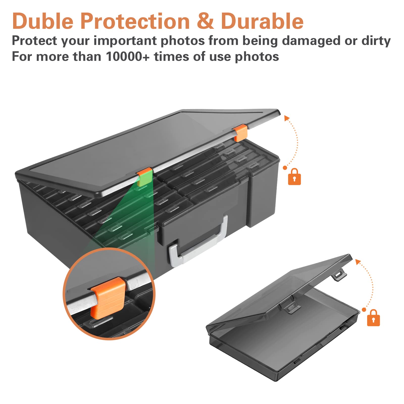 Photo Storage Box 4'' X 6'', 18 Inner Extra Large Photo Case Large Photo Organizer Acid Free Photo Box Storage Photo Keeper Phot