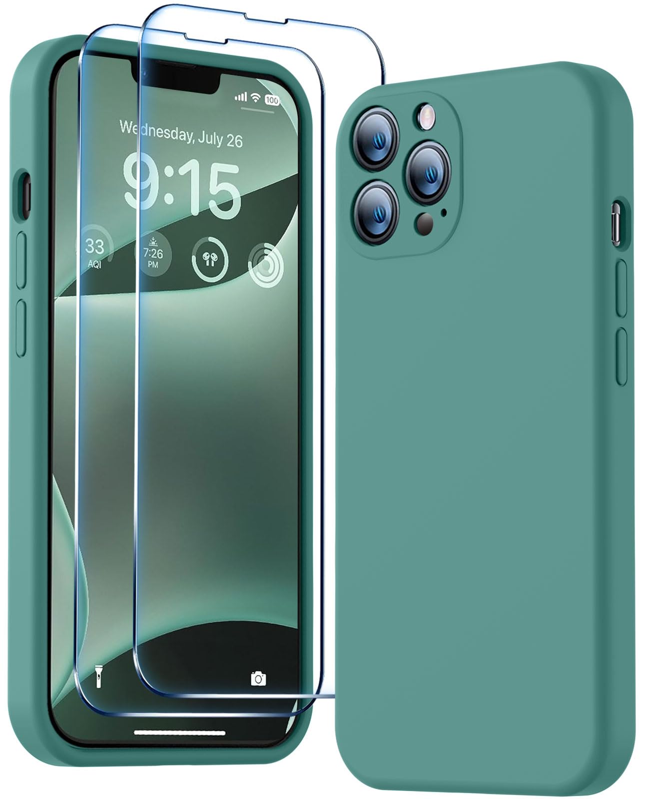 Bosskiss Compatible With Iphone 13 Pro Case, Premium Silicone Upgraded [Camera Protection] [2 Screen Protectors] [Soft Anti Scra