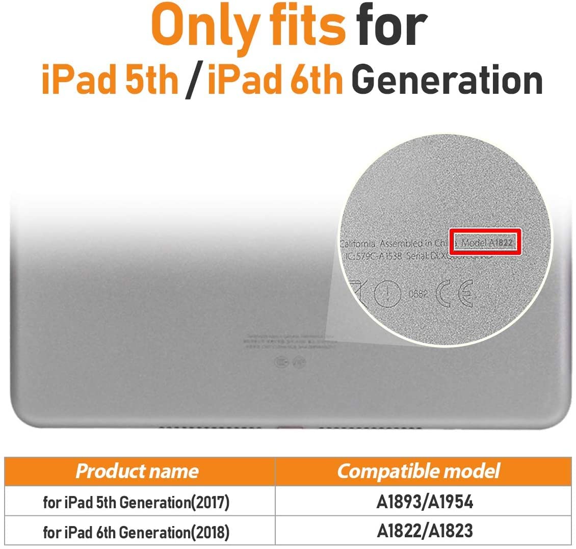 Tsqqst Ipad 5Th 6Th Generation Case 9.7'' For Kids With Glass Screen Protector | Ipad 9.7 Case With Pencil Holder+Stand | Silico