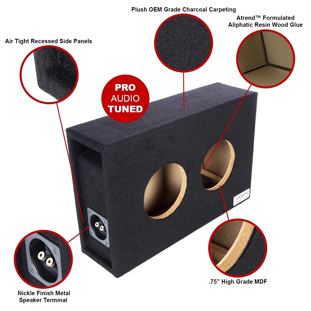 Atrend 6.5Dvme Bbox Series 6.5'''' Dual Shallow Hyper Vented Enclosure, Black (Atr65Dvme)