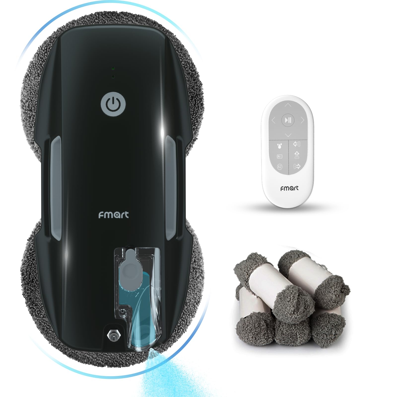 Fmart T9Pro Window Cleaning Robot   3800Pa, Ultrasonic Water Spray, Ai Path Planning, Ai Edge Detection Window Cleaner Robotic V