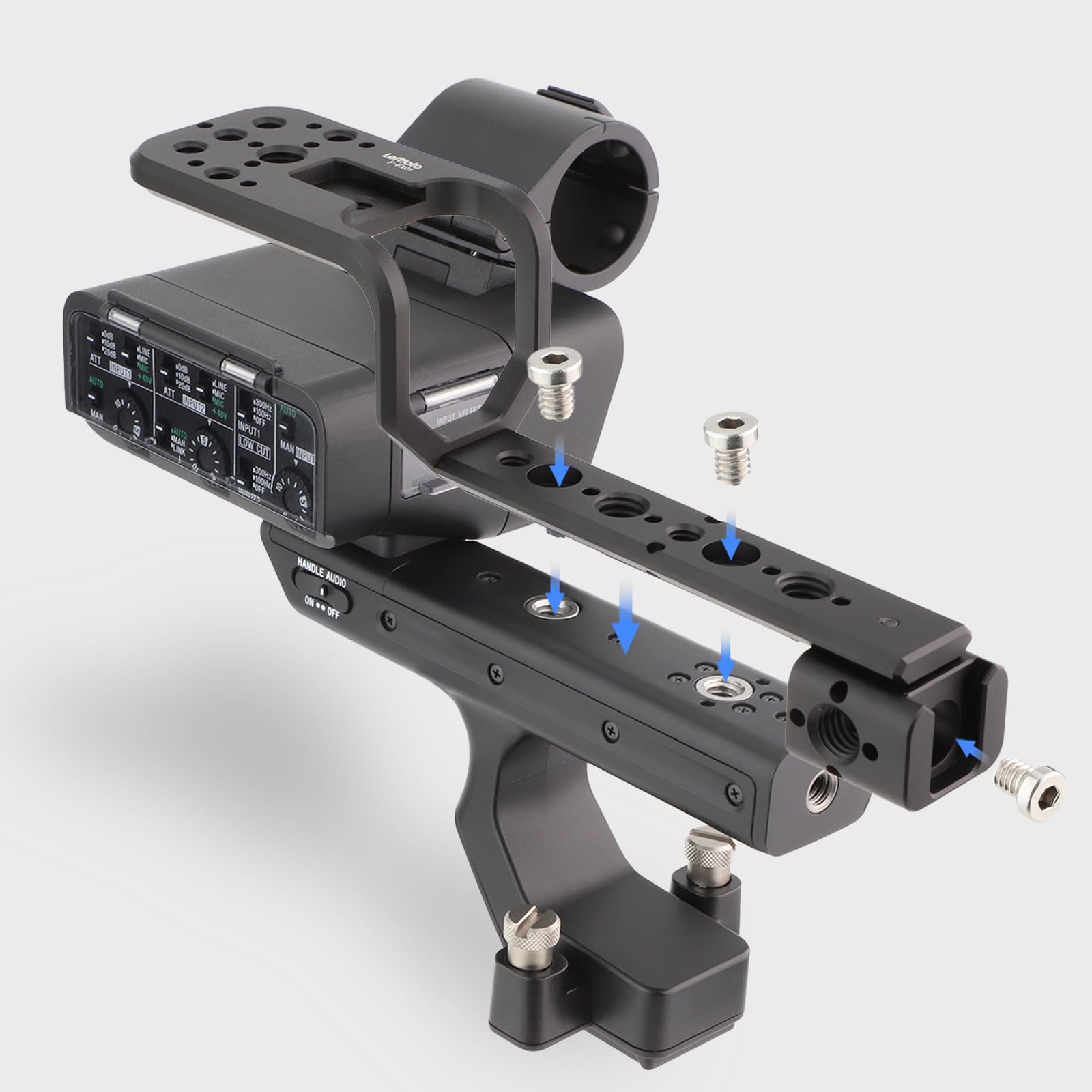 Leftfoto Handle Extension Rig Compatible With Xlr Handle Unit For Sony Cinema Fx3 Fx30,Extension Bracket Grip With Cold Shoe,Nat