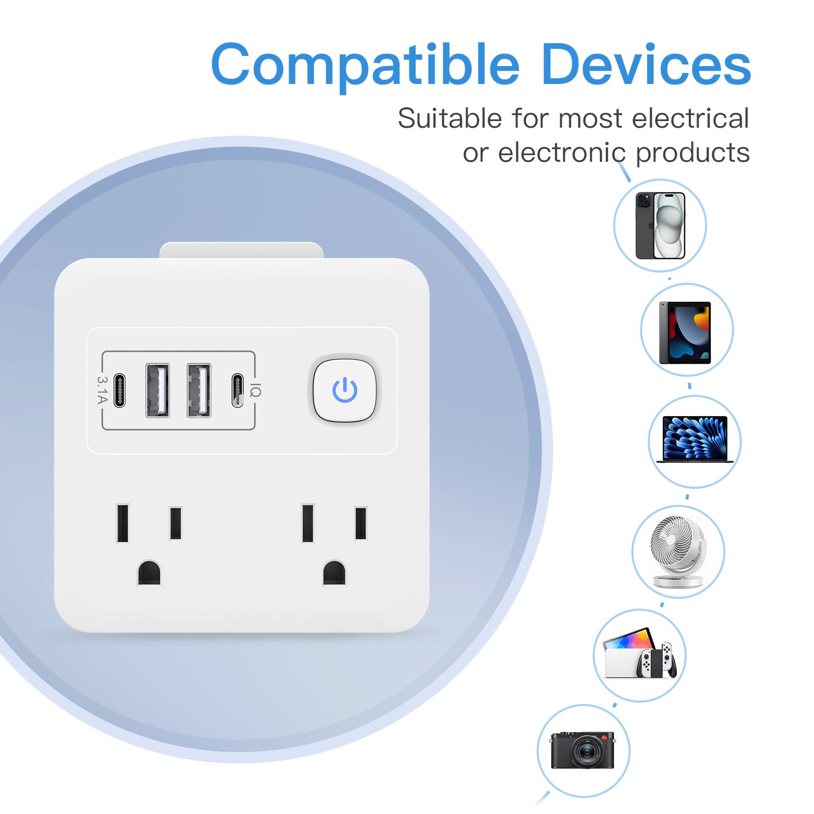 Multi Plug Outlet Extender With Usb   Surge Protector Splitter 4 Usb Wall Charger   Multi Plug Outlet Splitter,Widely Spaced Out