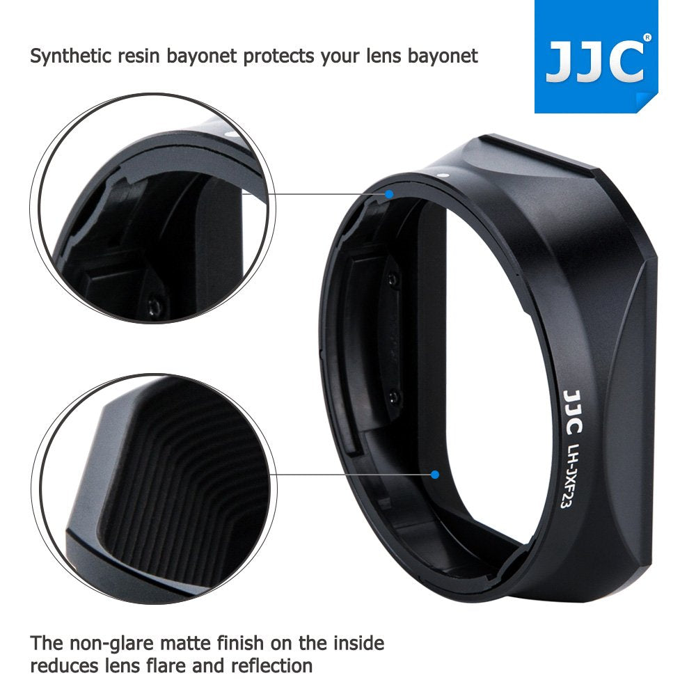 Square Metal Lens Hood W/Hood Cap Replace Fuji Lh Xf23 For Fujifilm Fujinon Xf 23Mm F1.4 R & Xf 56Mm F1.2 R (Apd) Lens On Camera