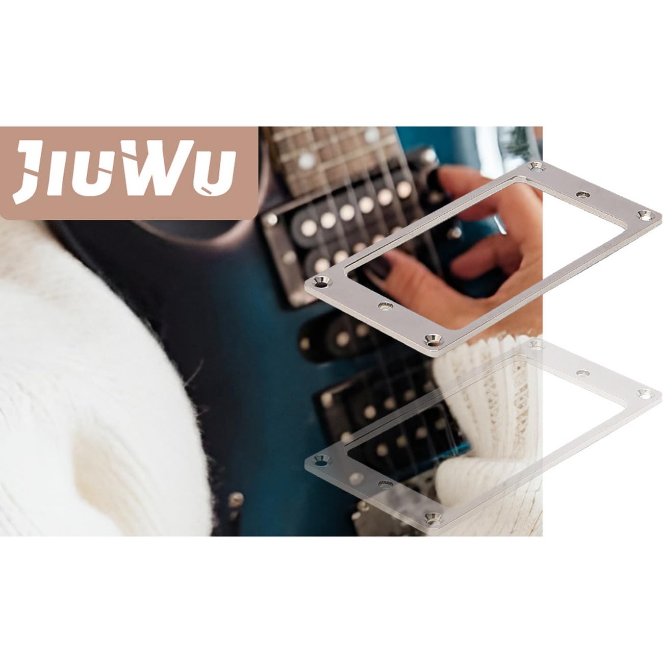 Metal Flat Electric Guitar Humbucker Pickup Ring, Frame Mounting Ring, Bridge Neck Pickups Cover Frame Replacement Part, Pack Of