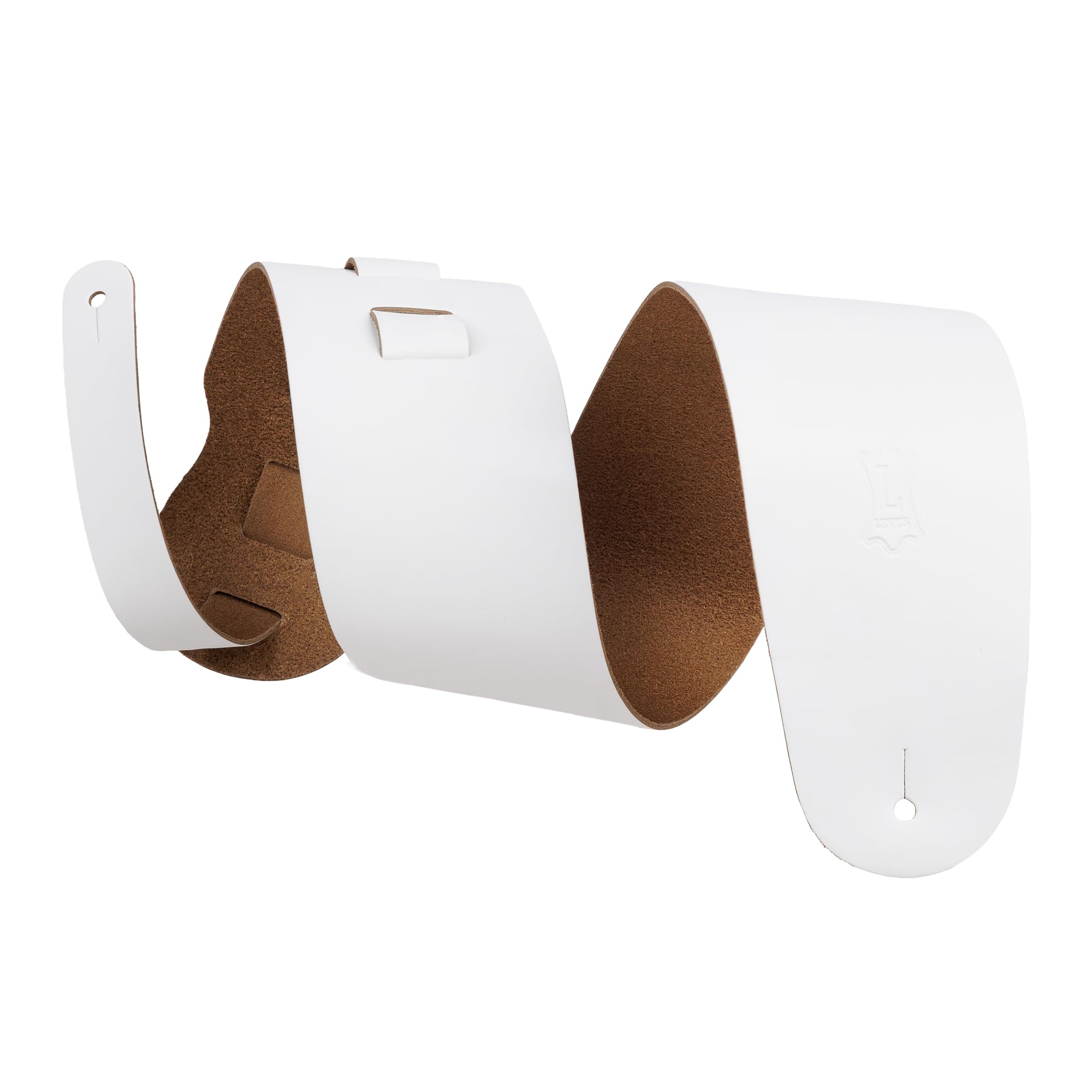 Levys Leathers 3 1/2 Chrometan Leather bass Strap. Adjustable from 36 to 52; White (M4WHT)