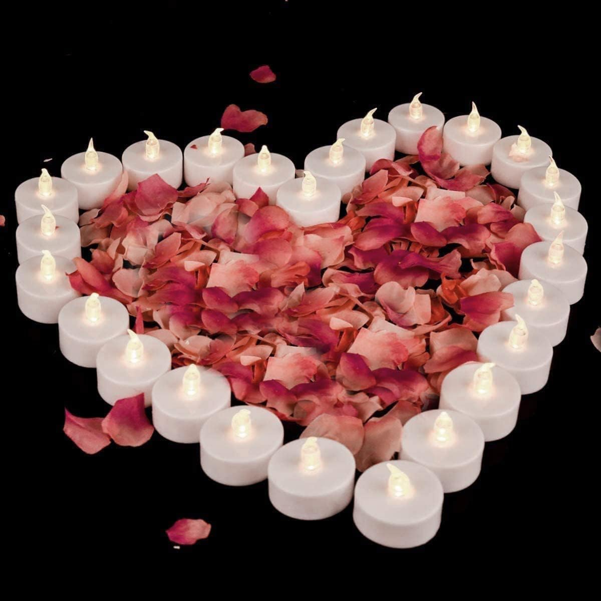 Punpuba Led Tea Lights Candles  50Pack Flameless Candles Realistic And Bright Flickering Long Lasting 200Hours For Holiday Celeb