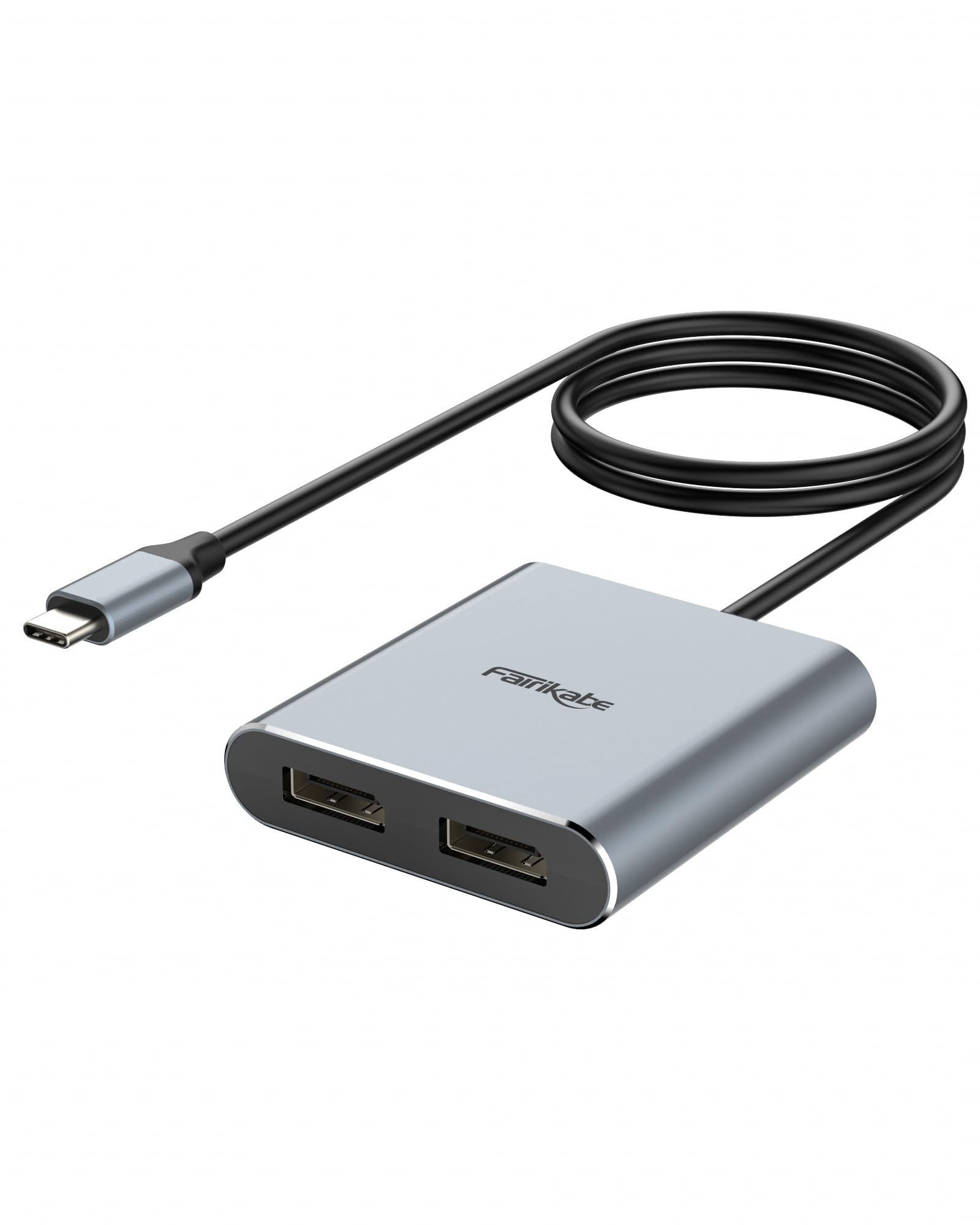 Fairikabe Usb C To Dual Displayport Mst Hub Splitter, Dual 4K 60Hz Usb Type C To 2X Displayport 1.2 Adapter For Windows Laptop P