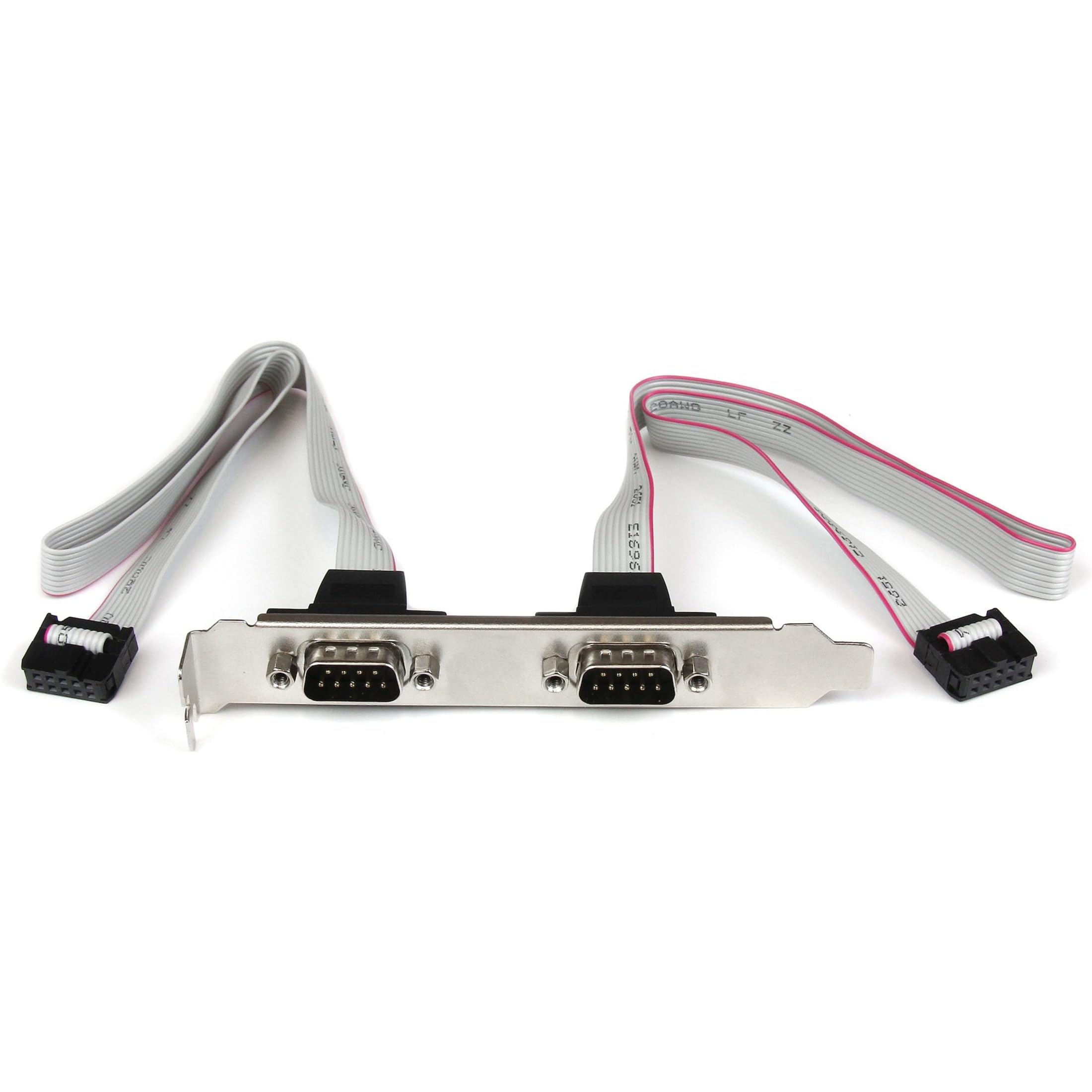 Startech.Com 2 Port 16In Db9 Serial Port Bracket To 10 Pin Header   Db9 Bracket   Db9 Header   Serial Port Bracket (Plate9M2P16)