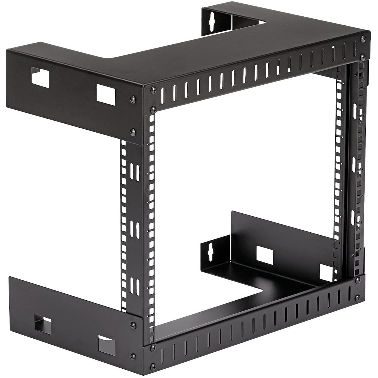 StarTech.com 2 Post 8U Heavy Duty Wall Mount Network Rack, 19' Open Frame Server Rack, 12' Deep, Wall Mount Data Rack for IT / AV / Patch Panel / Computer Equipment, TAA (RK812WALLO)