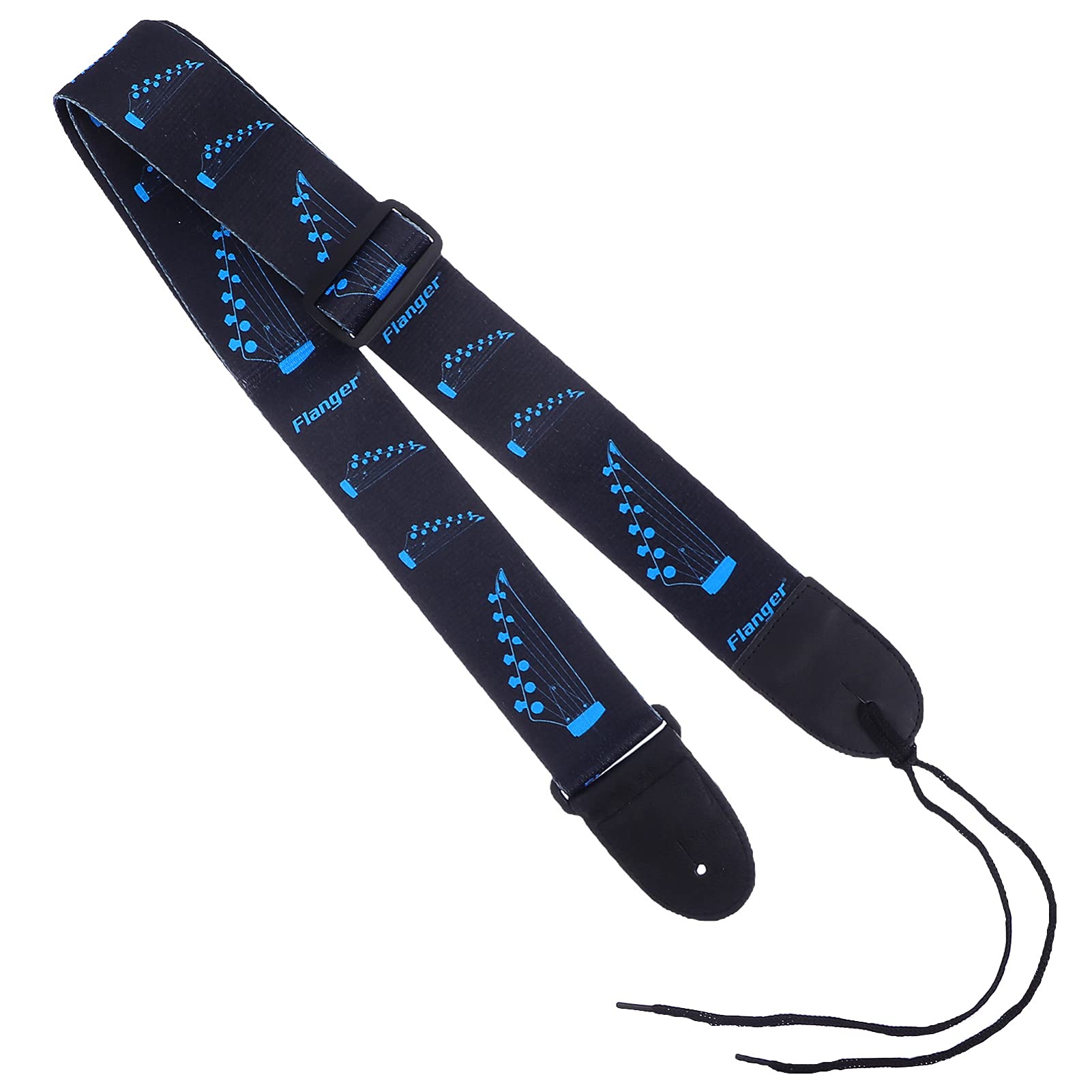 ARTIBETTER Guitar Strap Heat Transfer Leather Guitar Shoulder Belt Bass Shoulder Strap Guitar Accessories (Blue black)