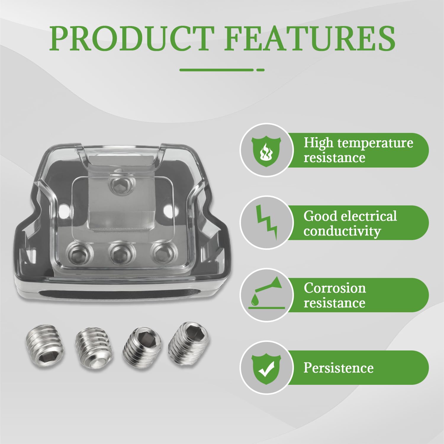 Bojack 3 Way Power Distribution Connecting Block 1X0/2/4 Gauge Input 3X4/8 Gauge Output Power Distribution Block For Car Amplifi