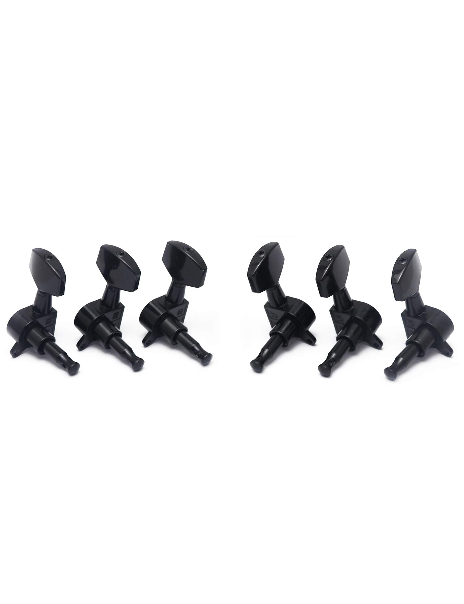 Metallor Sealed String Tuning Pegs Keys Machines Heads Tuners 3L 3R Electric Guitar Acoustic Guitar Parts Replacement Black.(Bla