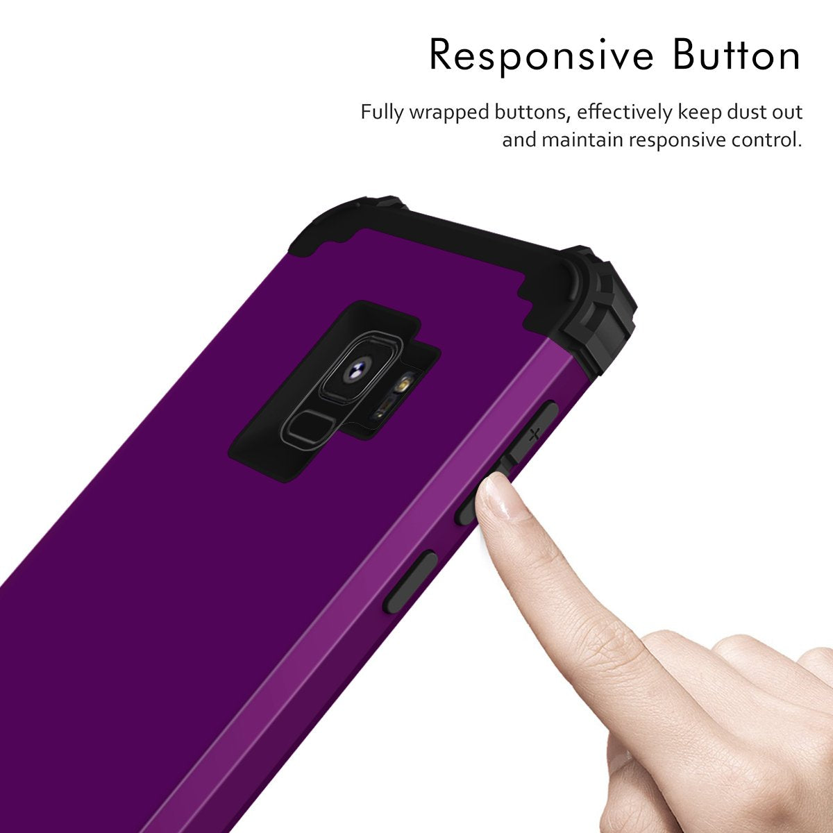 Phone Case For Samsung Galaxy S9 Hard Cover Shockproof Soft Silicone Bumper Hybrid Three Layer Heavy Duty Protective Wireless Ch