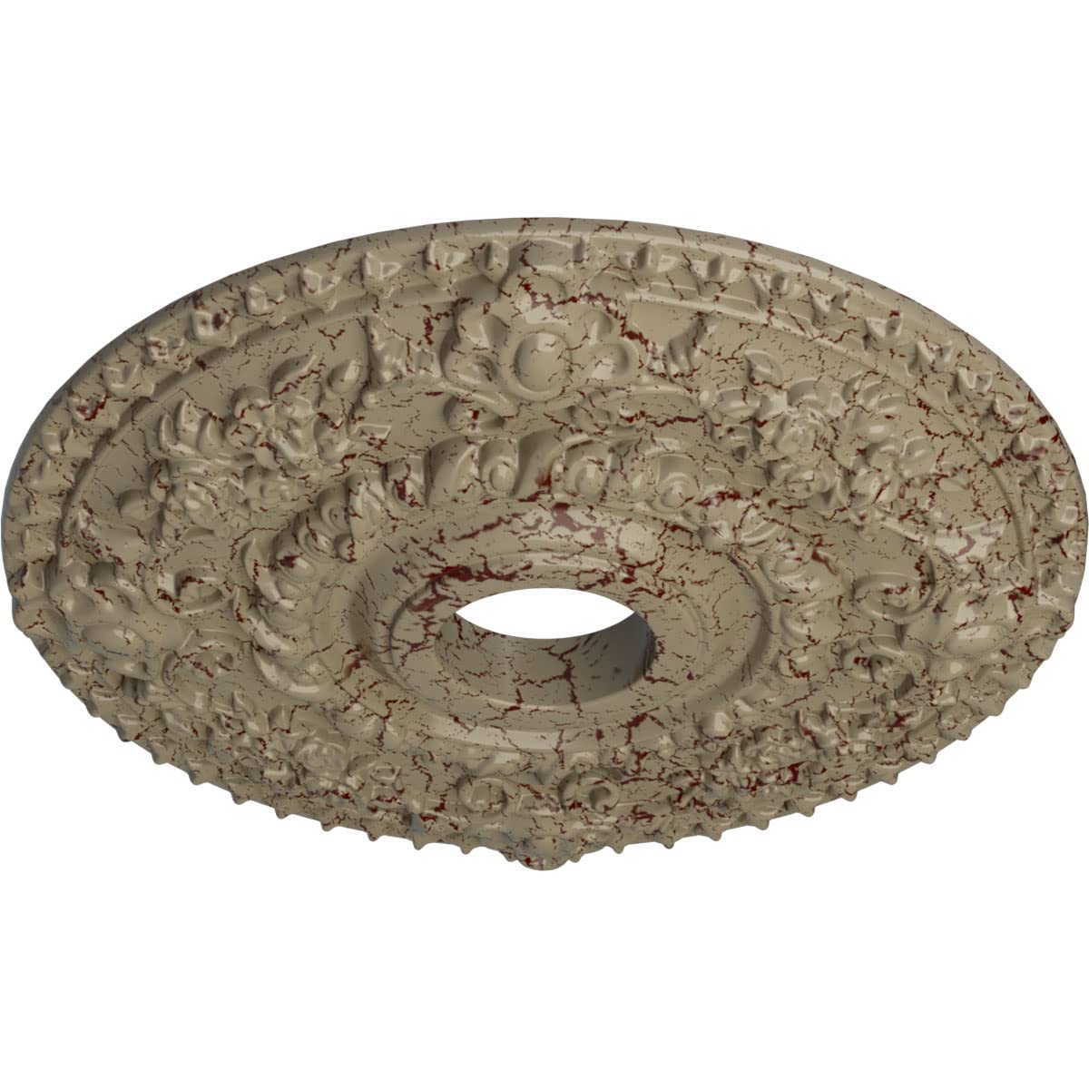 Ekena Millwork Cm18Rogdc Rose Ceiling Medallion Fits Canopies Up To 7 1/4, Gobi Desert Crackle