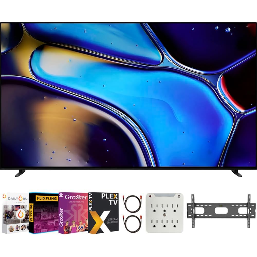 Sony K77Xr80 Bravia 8 77 Inch 4K Hdr Smart Oled Tv 2024 Bundle With Premiere Movie Streaming Package & Tv Setup Bundle With Wall