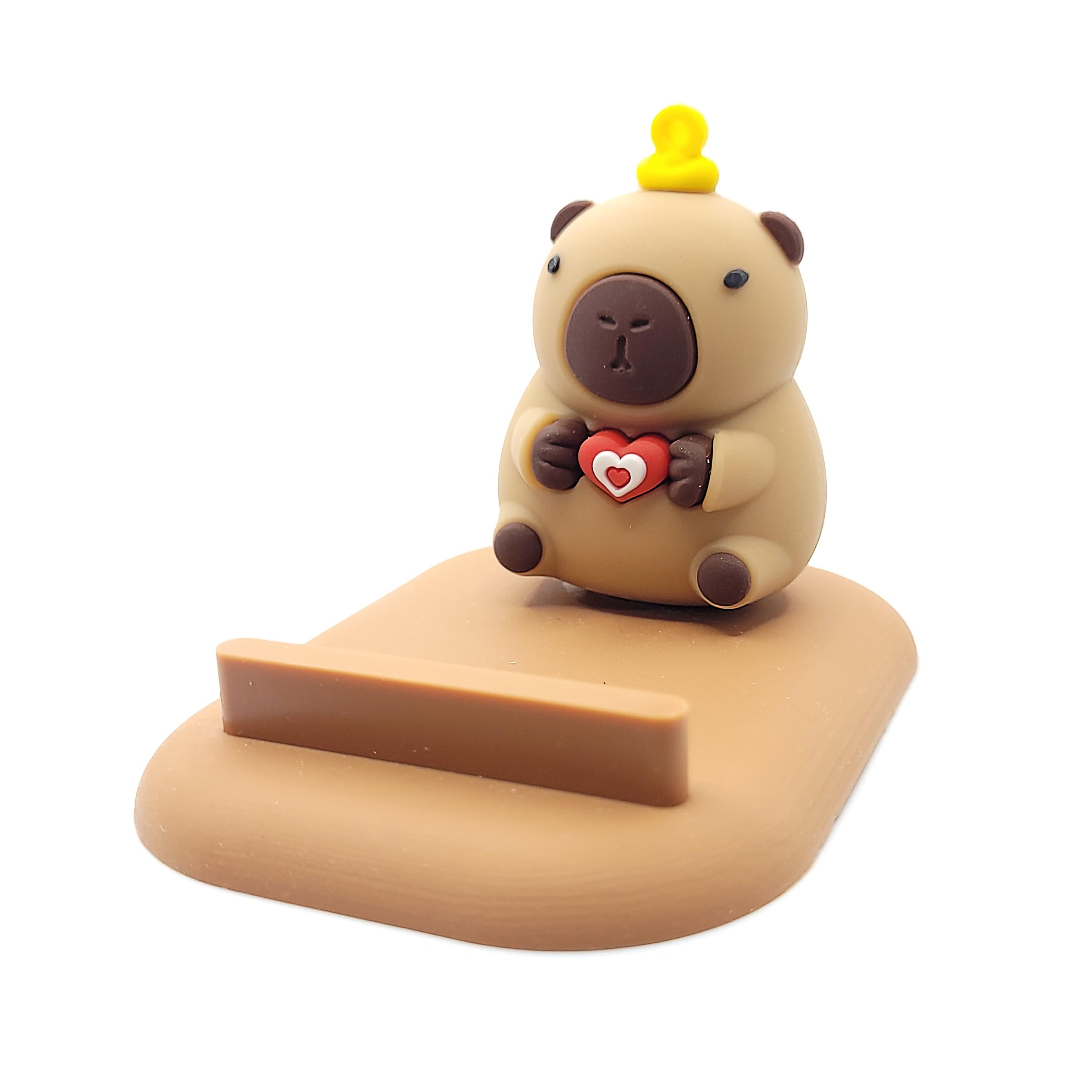HomeCozi Capybara Phone Stand (Heart) - Sturdy Universal Holder for Smartphones, iPhone & Android - Cute Animal Desk Accessory, 