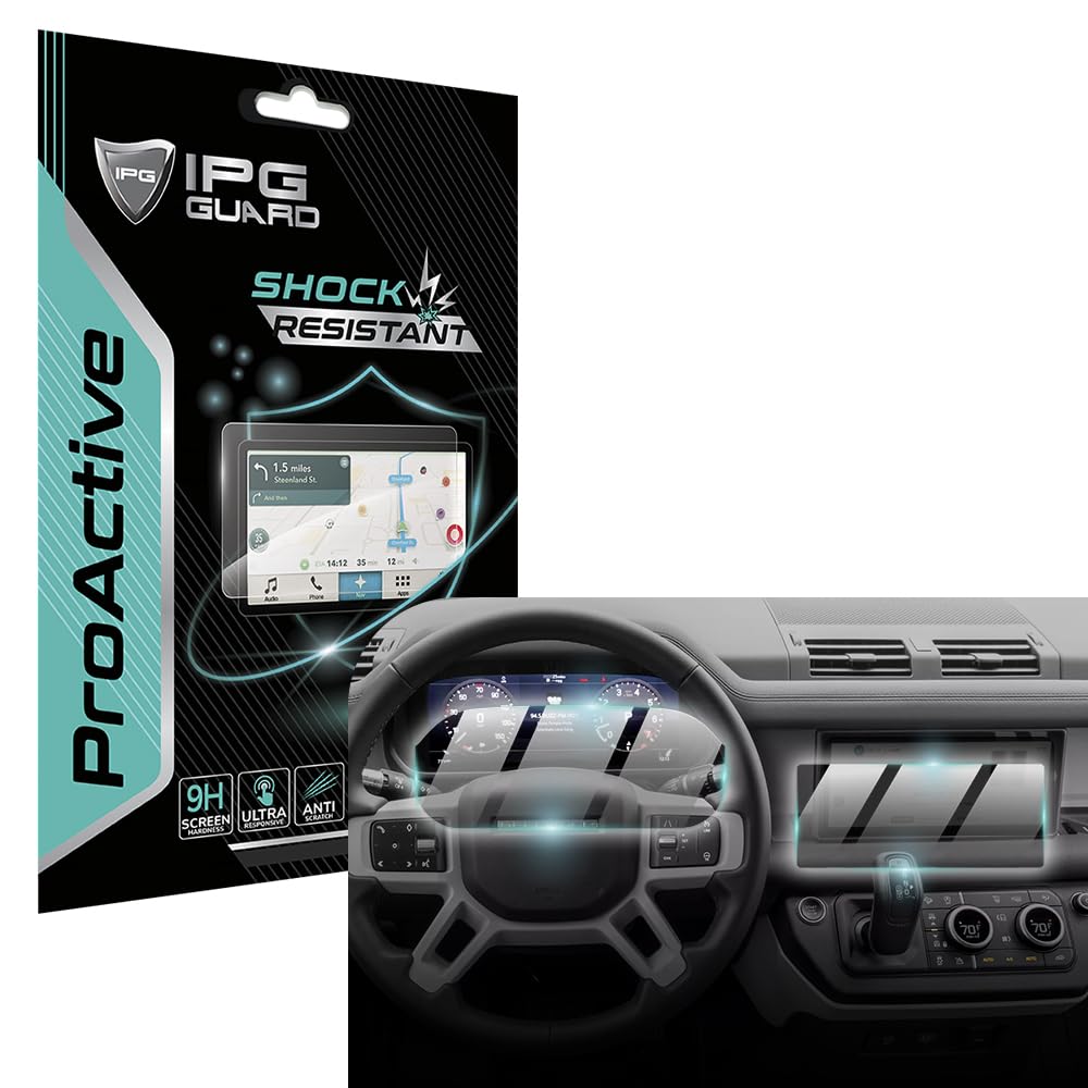 IPG ProActive for Land Rover 2020-2022 Defender 90 - 110 X-Dynamic /XS Edition 10 Inch Navigation + Dashboard (2 Pieces) 9H Hard