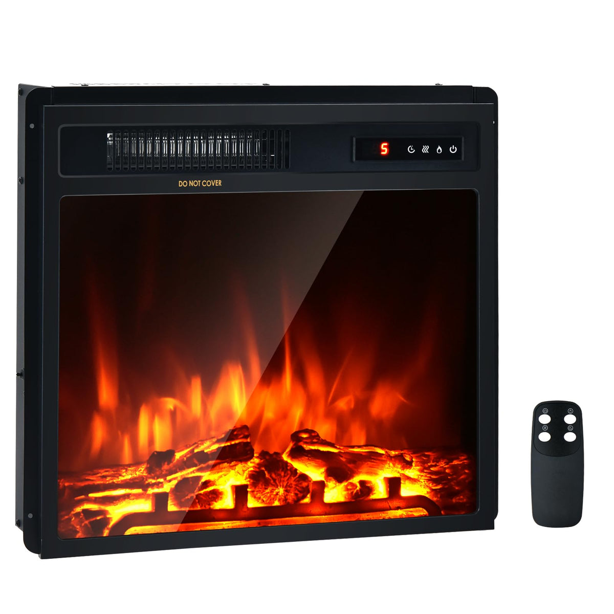 Giantex Electric Fireplace Insert Heater  Wall Recessed/Mounted Fire Places Electric Fireplace With Remote, 2 Modes Heat, 9H Tim