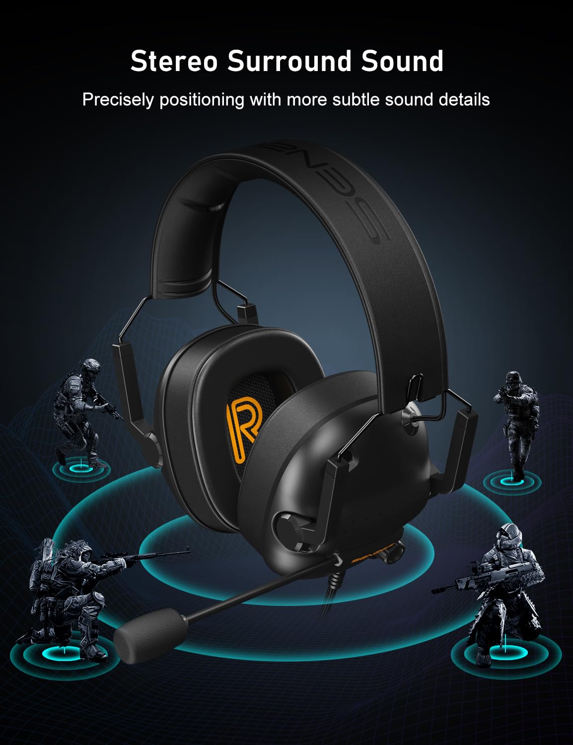 Senzer Sg500 Surround Sound Pro Gaming Headset With Noise Cancelling Microphone   Soft Memory Foam Padding   Portable Foldable H
