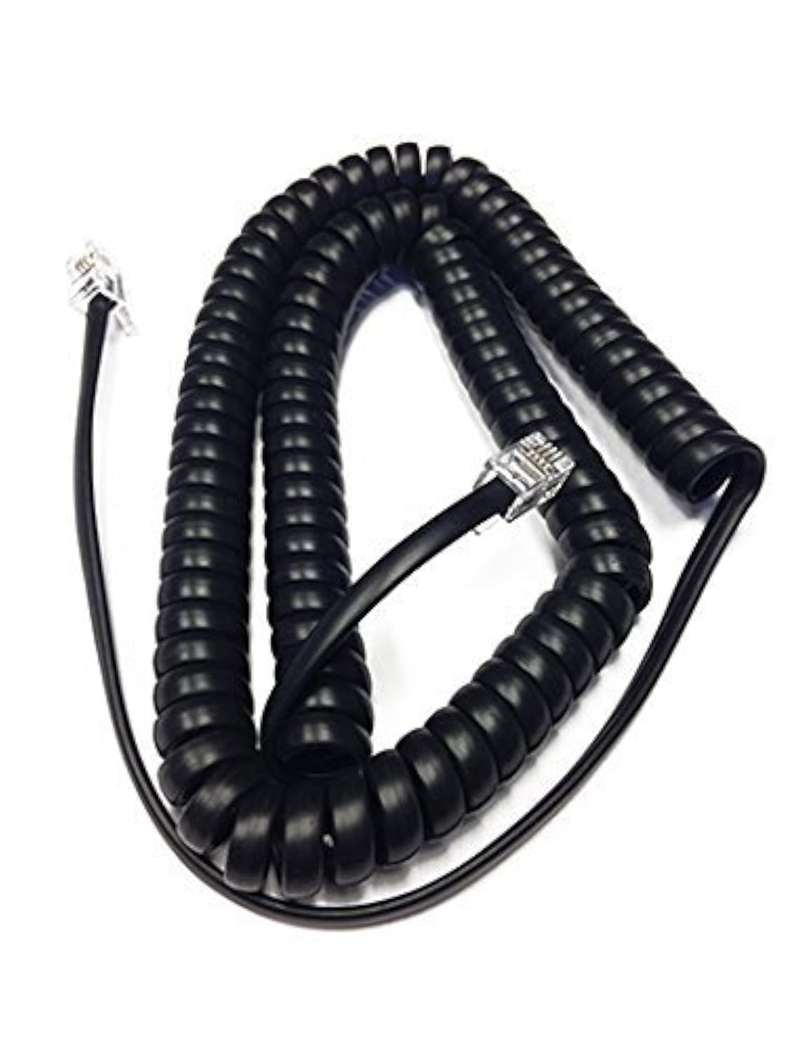 The VoIP Lounge Replacement 12 Foot Black Handset Receiver Cord for Polycom SoundPoint IP Phone 301 501 601 670 321 331 335 450 
