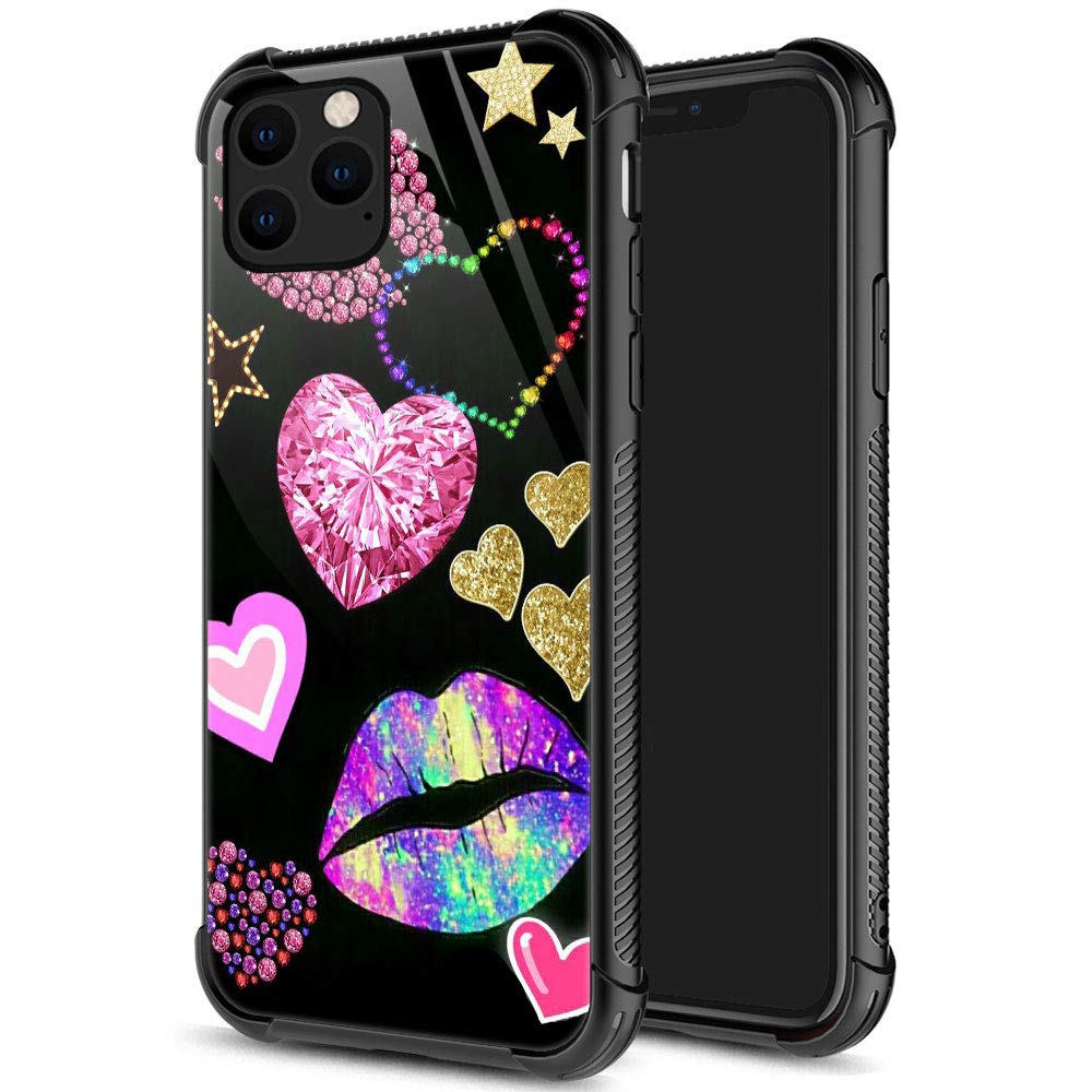 Iphone 13 Pro Max Case, Loving Lips Iphone 13 Pro Max Cases For Women Girls, Pattern Design Shockproof Anti Scratch Organic Glas
